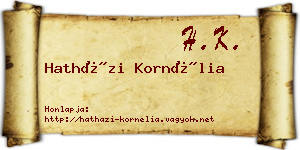 Hatházi Kornélia névjegykártya